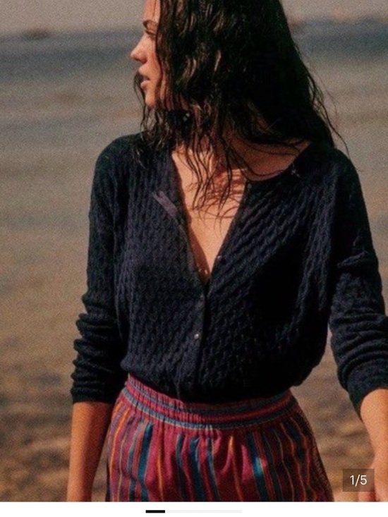 Sezane Sweaters - Sezane Adela Cardigan Navy